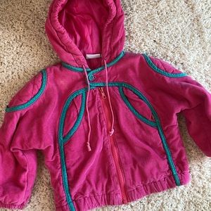 Vintage 90’s pink and turquoise corduroy baby jacket 24 mo